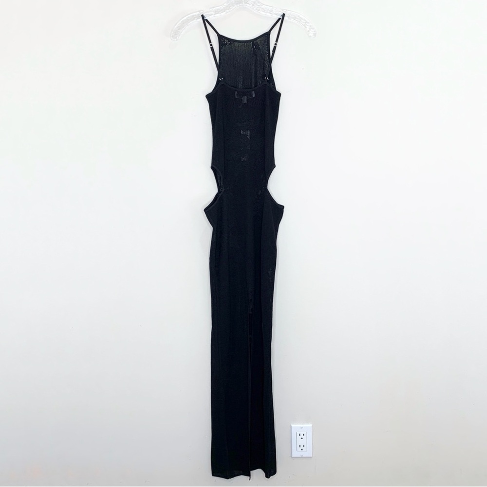 NEW Fleur Du Mal Lace Pointelle Knit Cutout Maxi Dress (Sz XS) Floral Black - Picture 12 of 16